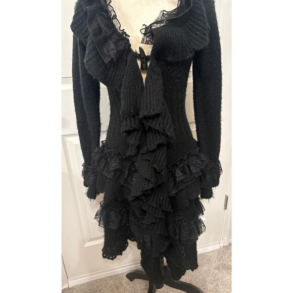 Carmen by Dance in Brazil Victorian Gothic Witchy Open Front Knit Sweater, OSFM - Picture 6 of 12